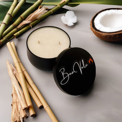 Luxury Candles Black Metal Tin 8oz