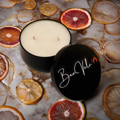 Luxury Candles Black Metal Tin 8oz