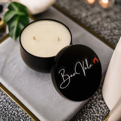 Luxury Candles Black Metal Tin 8oz