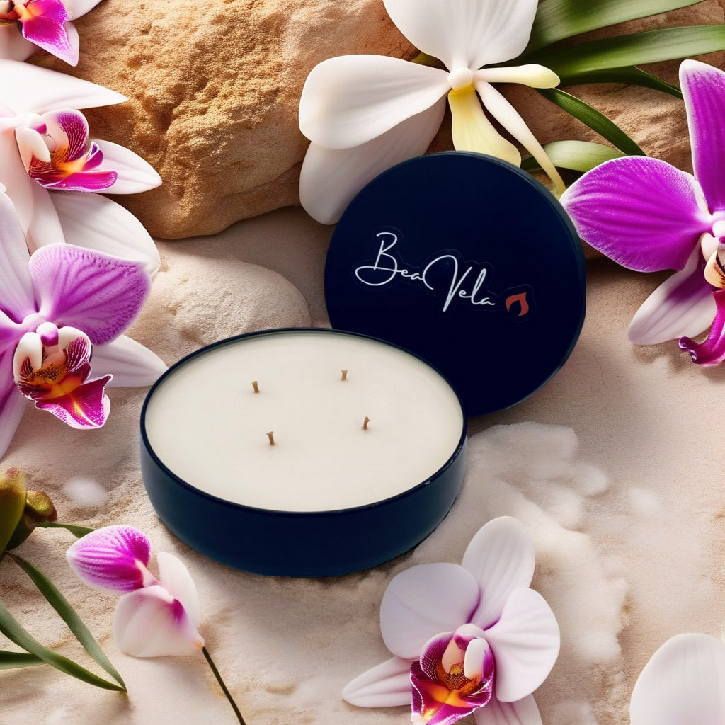 Luxury Candles Black Metal Tin 16oz