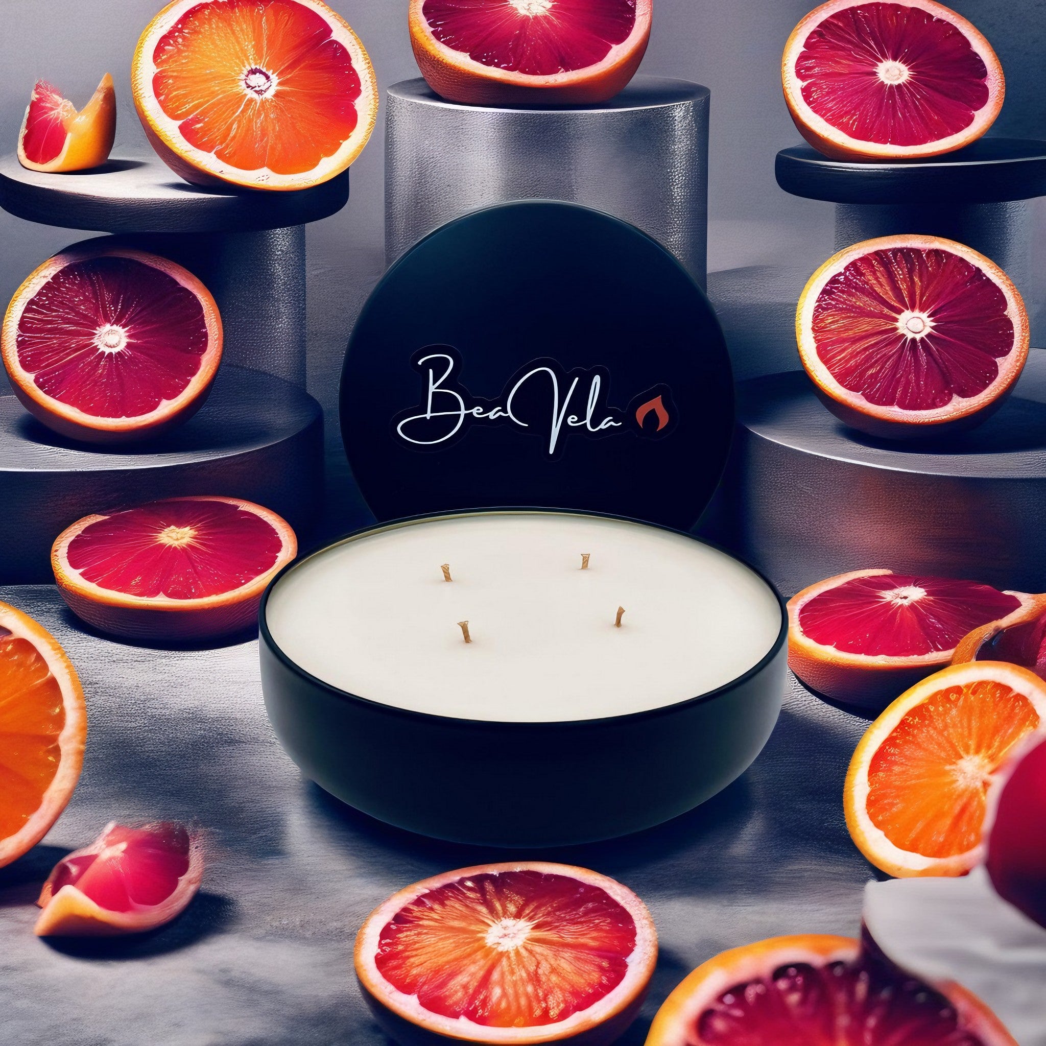 Luxury Candles Black Metal Tin 16oz