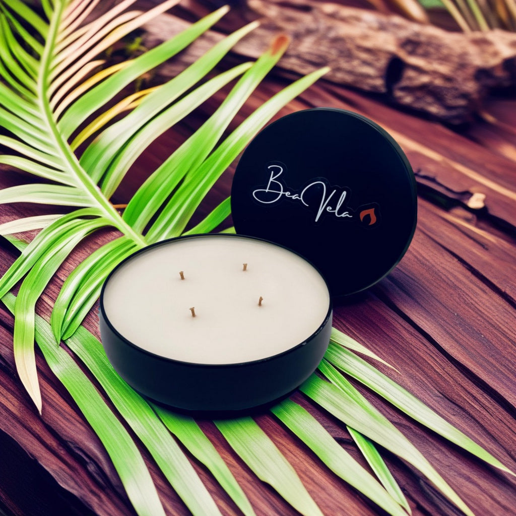 Luxury Candles Black Metal Tin 16oz