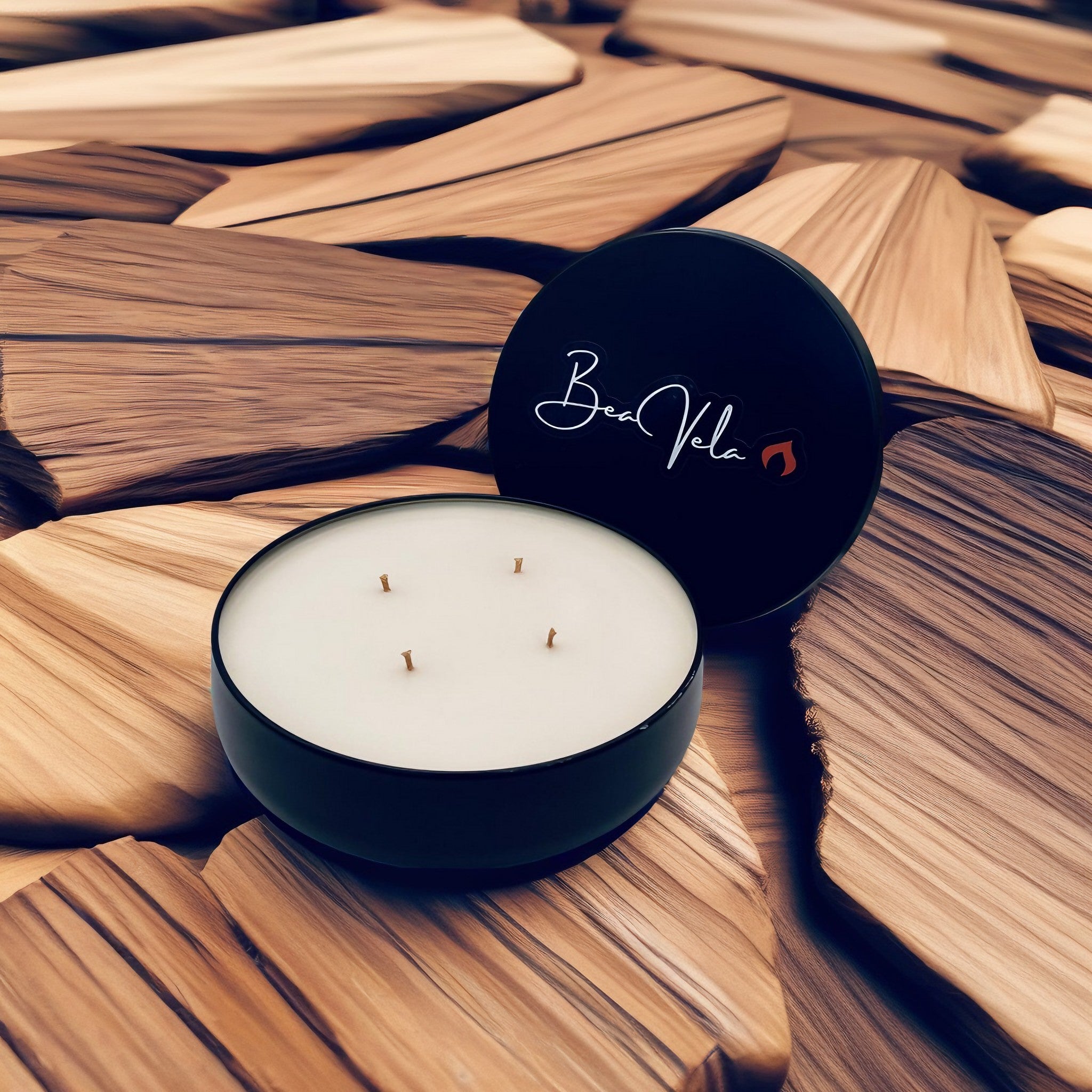Luxury Candles Black Metal Tin 16oz